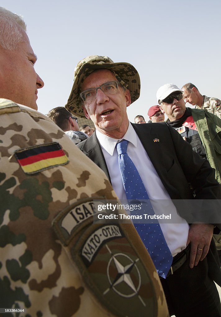 German Minister Westerwelle And De Maiziere Visit Afghanistan