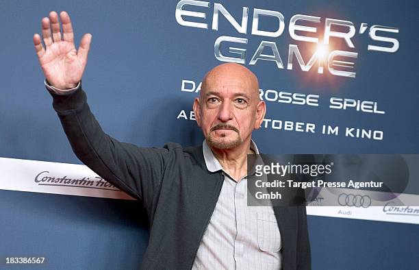 Actor Sir Ben Kingsley attends the 'Ender's Game' Photocall at Hotel Adlon on October 6, 2013 in Berlin, Germany.