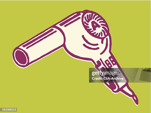 ilustraciones, imágenes clip art, dibujos animados e iconos de stock de secador de cabello - vintage blow dryer