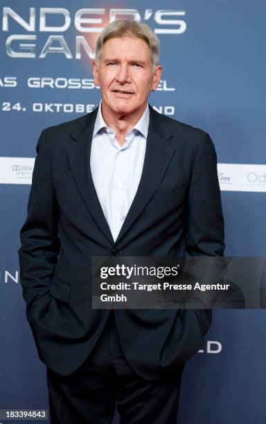 Actor Harrison Ford attends the 'Ender's Game' Photocall at Hotel Adlon on October 6, 2013 in Berlin, Germany.