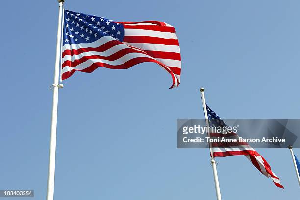 Atmosphere - American Flags during 30th American Deauville Film Festival - Opening Ceremony - Arrivals at CID in Deauville, France.