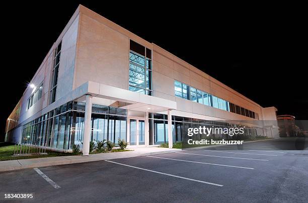 commercial real estate at night - commercial real estate stock pictures, royalty-free photos & images