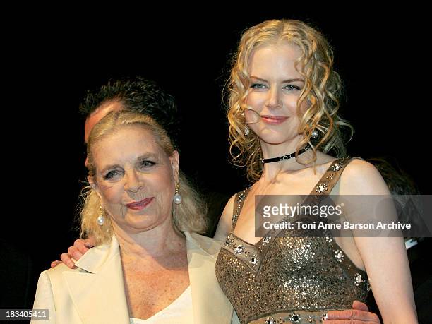 Lauren Bacall and Nicole Kidman during 30th Deauville American Film Festival - Birth - Premiere at CID in Deauville, France.