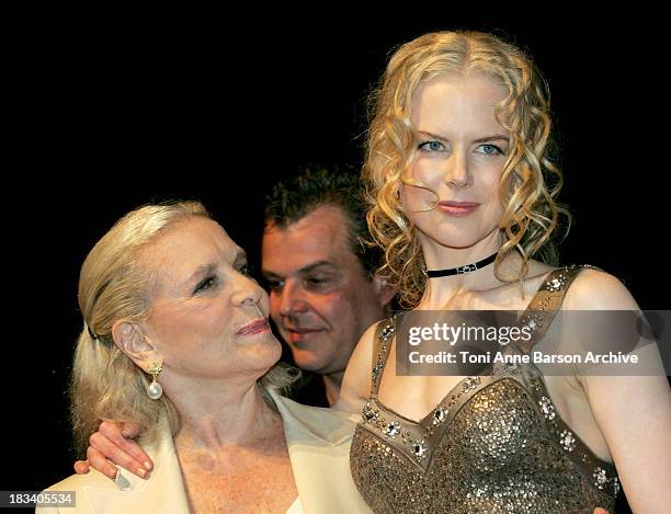 Lauren Bacall and Nicole Kidman during 30th Deauville American Film Festival - Birth - Premiere at CID in Deauville, France.