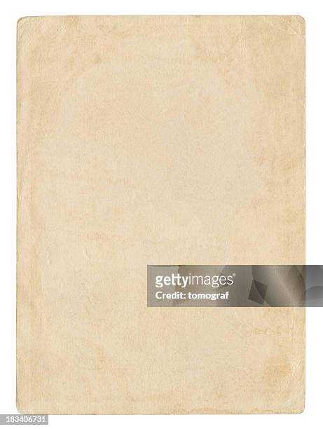 papel en blanco aislado (trazado de recorte incluido) - antiguo fotografías e imágenes de stock