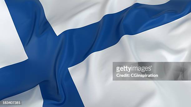 majestic flag of finland - finland stock pictures, royalty-free photos & images