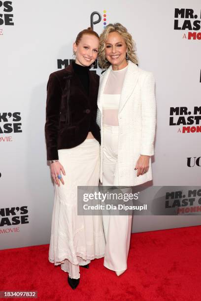 Melora Hardin and daughter Piper Quincey Jackson attend Peacock's "Mr. Monk's Last Case: A Monk Movie" New York premiere at Metrograph on December...