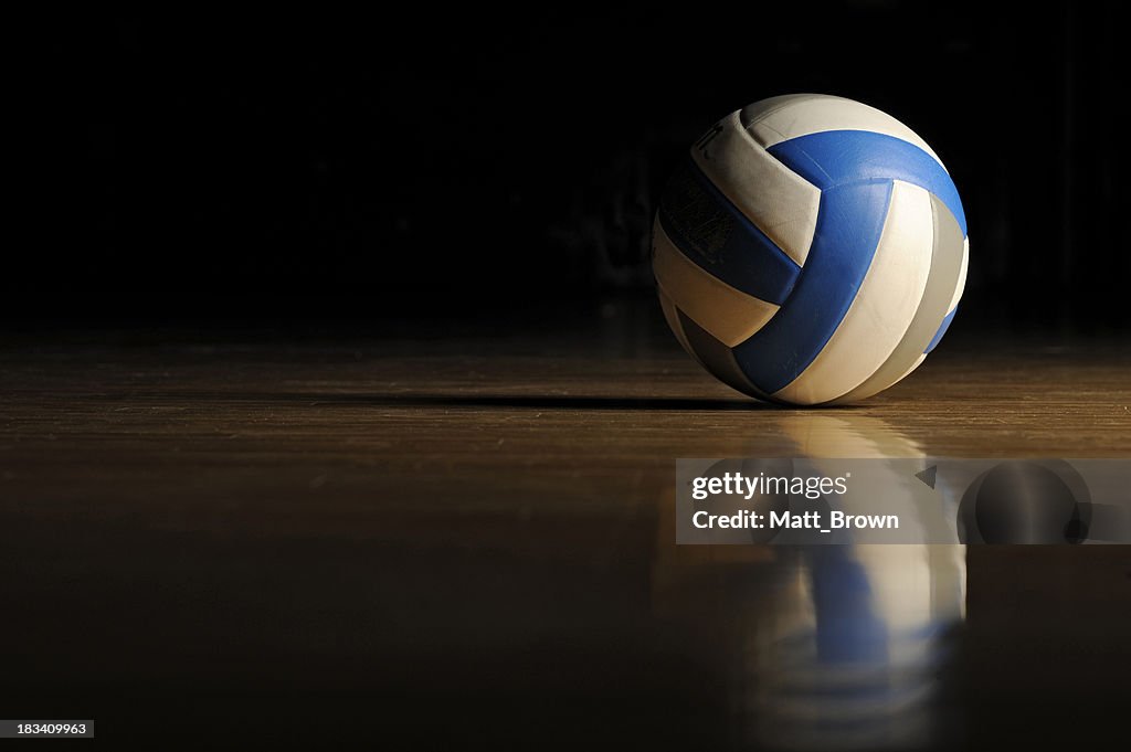 Volleyball on Wood Floor