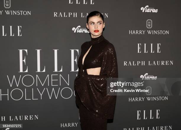 Alexandra Daddario attends ELLE's Women In Hollywood Celebration at Nya Studios on December 05, 2023 in Los Angeles, California.