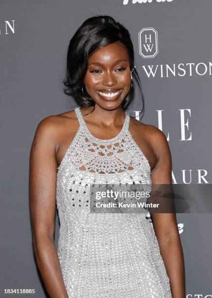 Anna Diop attends ELLE's Women In Hollywood Celebration at Nya Studios on December 05, 2023 in Los Angeles, California.