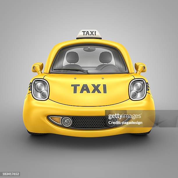 taxi car - yellow taxi stockfoto's en -beelden