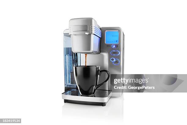 coffee maker with clipping path - coffee machine stock pictures, royalty-free photos & images