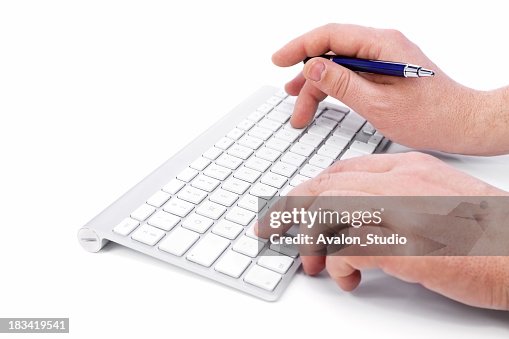 Computer Keyboard And Hands High-Res Stock Photo - Getty Images