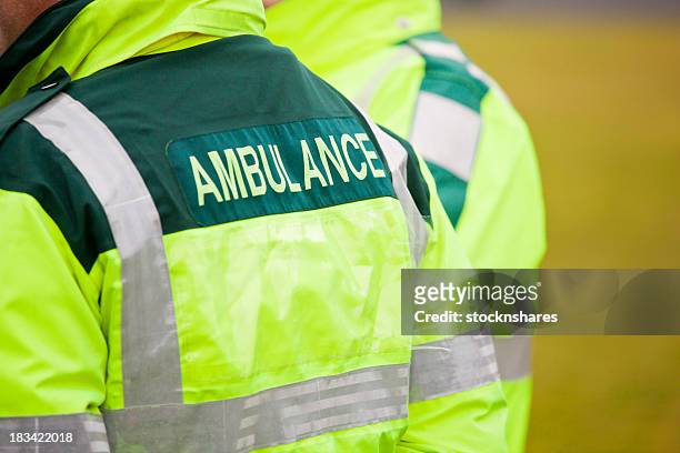 ambulance staff in attendance - ambulance stockfoto's en -beelden
