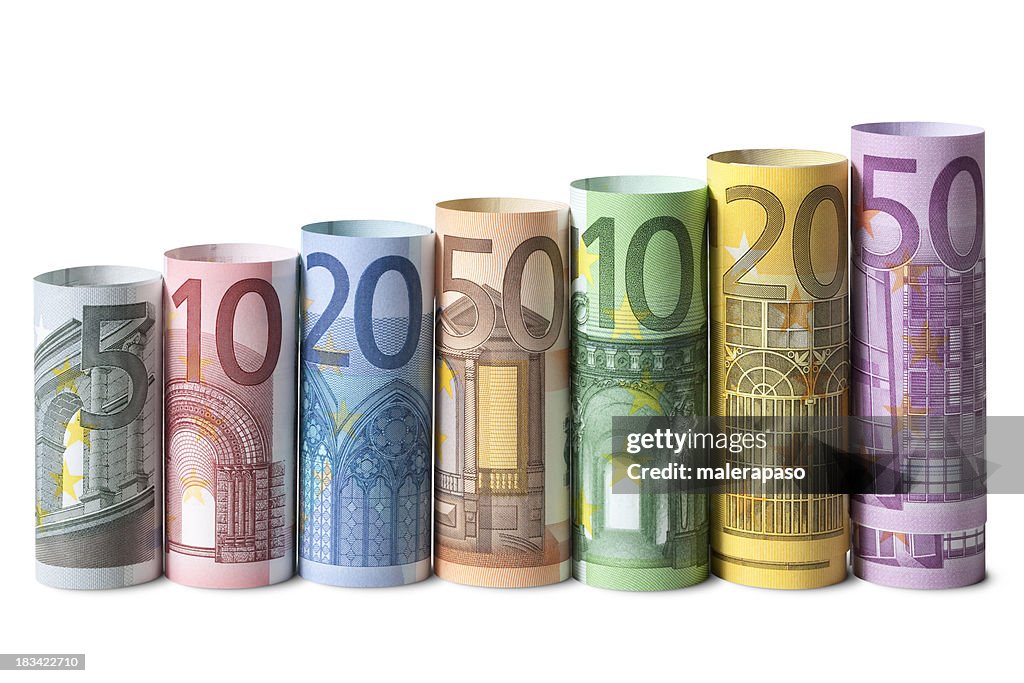 Rouleau billets en euro