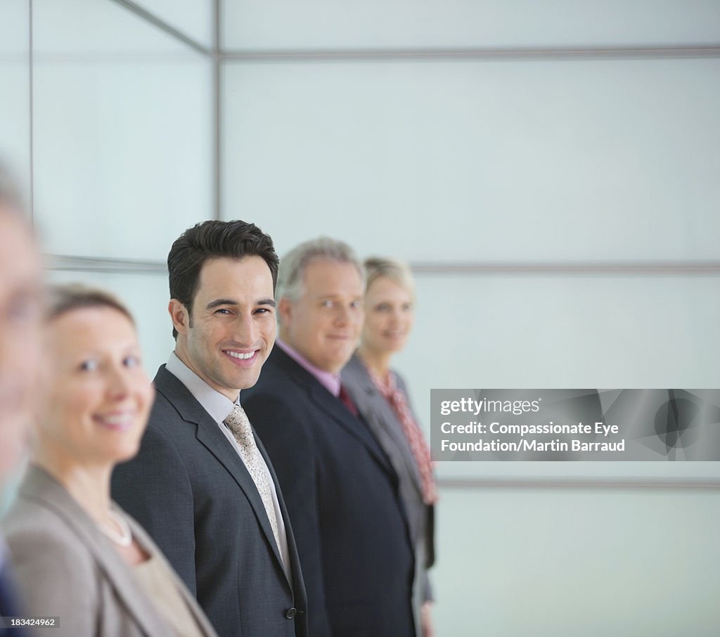 Business people in a row