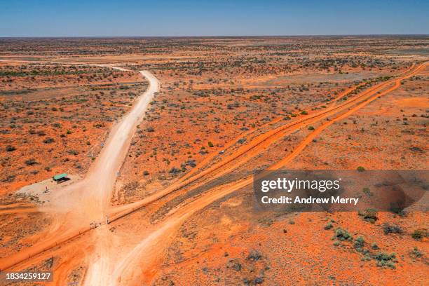 outback border road, new south wales and south australia - driving car australia road copy space sunlight travel destinations colour image day getting stock pictures, royalty-free photos & images