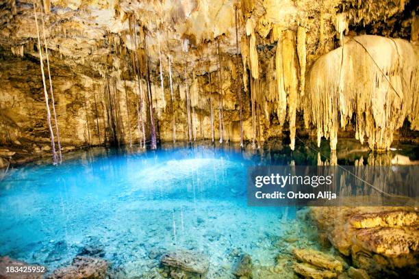 cenote dzitnup - stalactite stock pictures, royalty-free photos & images