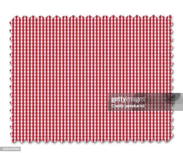 red plaid fabric swatch - rood kleed stockfoto's en -beelden