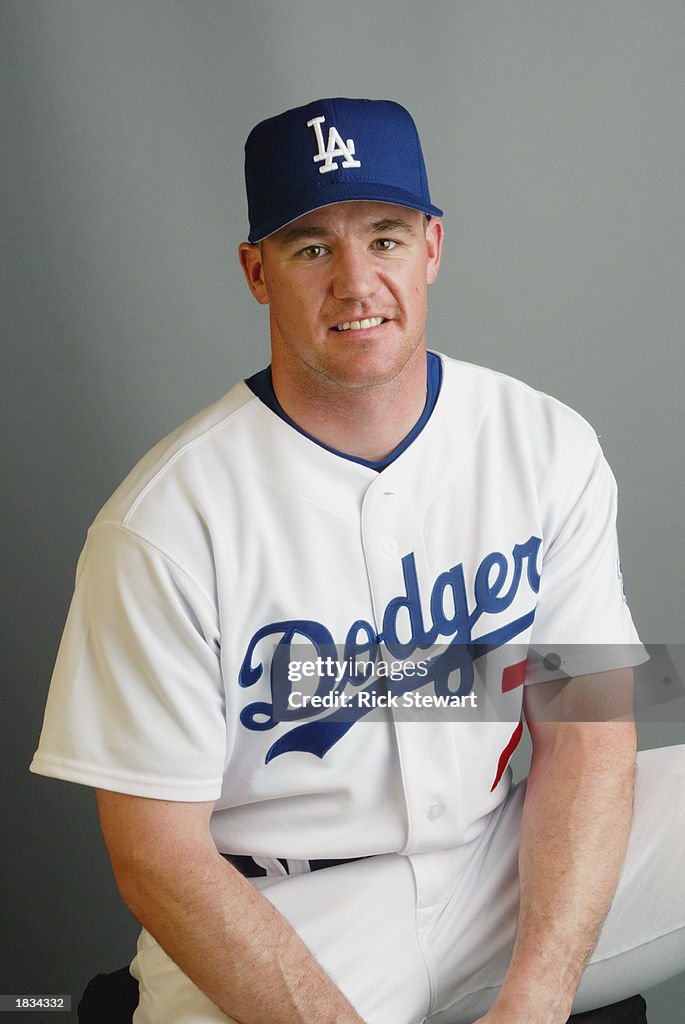 Mike Kinkade of the Los Angeles Dodgers poses during Media Day on ...