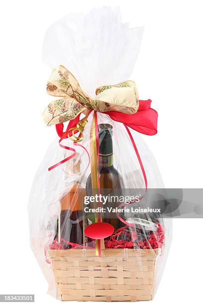 gift basket - gift hamper stock pictures, royalty-free photos & images