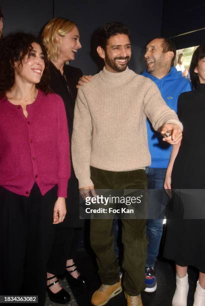 Kevin Mischel, Naidra Ayadi, Nora Arnezeder, director/actor Salim Kechiouche and Zinedine Soualem attend the "L'Enfant Du Paradis" Premiere at Le...