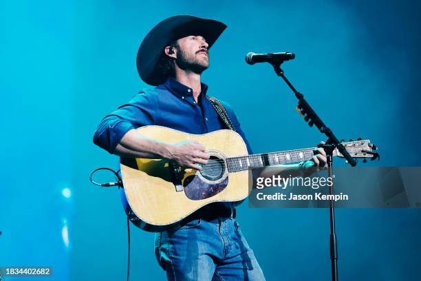Riley Green performs onstage for All for the Hall a concert hosted by Keith Urban and Vince Gill benefiting the Country Music Hall of Fame and Museum...