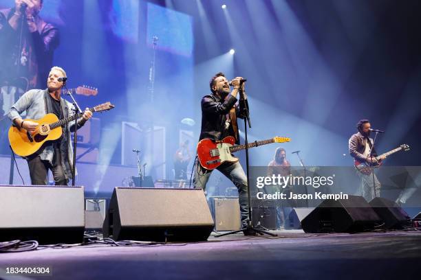 Trevor Rosen, Matthew Ramsey and Brad Tursi of Old Dominion perform onstage for All for the Hall a concert hosted by Keith Urban and Vince Gill...