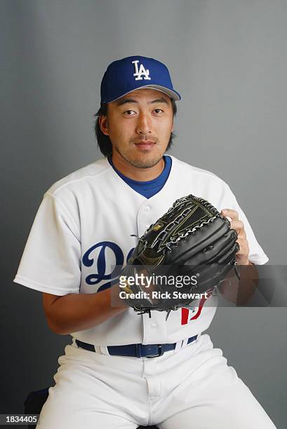 Kazuhisa Ishii of the Los Angeles Dodgers poses during Media Day on February 20, 2003 at Dodgertown in Vero Beach, Florida.