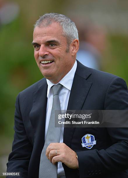 Ryder Cup captain Paul McGinley, looks on during the final days singles matches at the Seve Trophy at Golf de Saint-Nom-la-Breteche on October 5,...