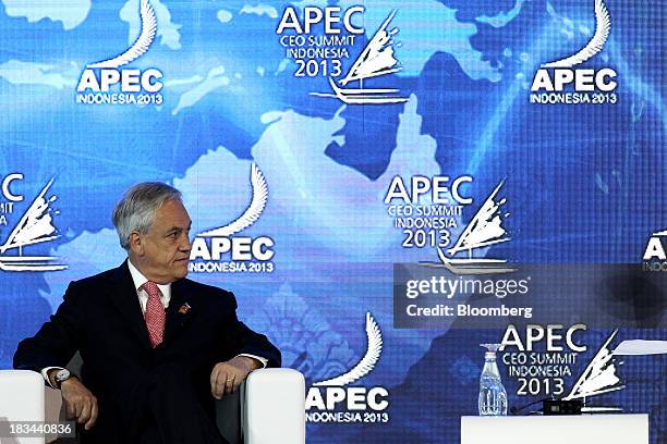 Sebastian Pinera, president of Chile, attends a panel discussion at the Asia-Pacific Economic Cooperation CEO Summit in Nusa Dua, Bali, Indonesia, on...