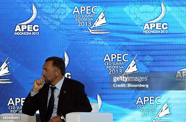 Billionaire Oleg Deripaska, chief executive officer of United Co. Rusal, attends a panel discussion at the Asia-Pacific Economic Cooperation CEO...