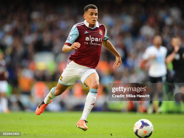 Ravel Morrison of West Ham charges upfield during the Barclays Premier League match between Tottenham Hotspur and West Ham United at White Hart Lane...