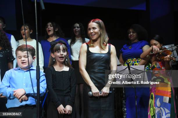 Kristen Bell performs at the Education Through Music Los Angeles 18th Annual Benefit Gala at Skirball Cultural Center on December 05, 2023 in Los...