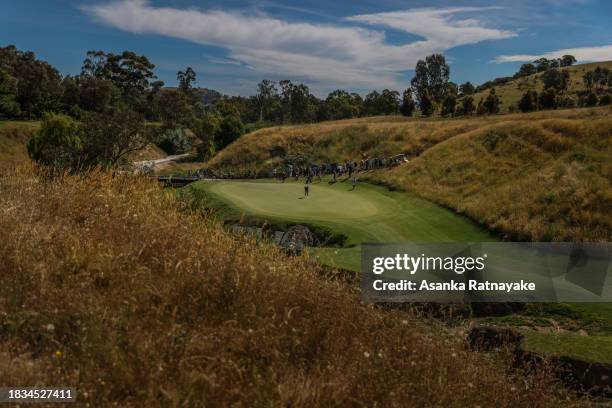 General view of the 15th hole as Marc Leishman of Australia puttsgreen during the 2023 Cathedral Invitational at Cathedral Lodge & Golf Club on...