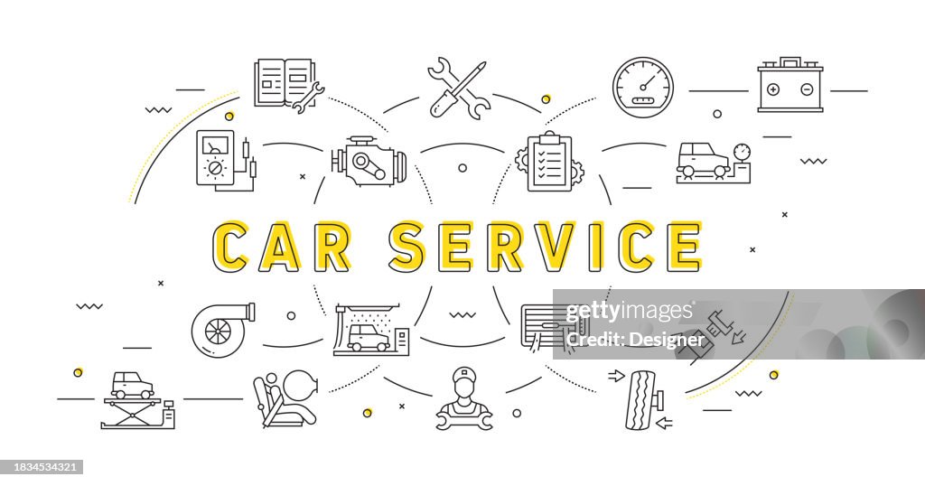 CAR SERVICE Related Banner Design for Web Page, Headline, Brochure, Annual Report and Book Cover