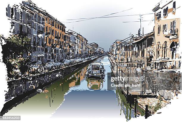 waterway - canal stock illustrations