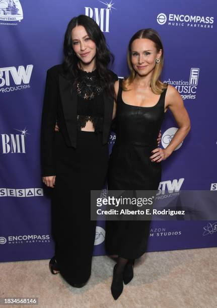Jackie Tohn and Kristen Bell attend the Education Through Music Los Angeles 18th Annual Benefit Gala at Skirball Cultural Center on December 05, 2023...