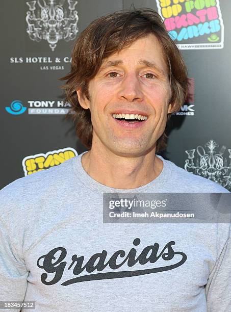 Professional skateboarder Rodney Mullen attends the 10th Annual Stand Up For Skateparks Benefiting The Tony Hawk Foundation on October 5, 2013 in...