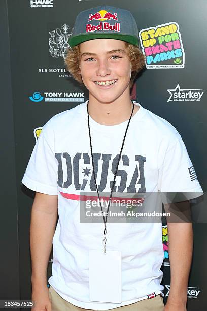 Professional skateboarder Tom Schaar attends the 10th Annual Stand Up For Skateparks Benefiting The Tony Hawk Foundation on October 5, 2013 in...