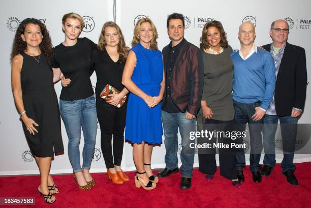 Debra Birnbaum, Betty Gilpin, Merritt Wever, Edie Falco, Adam Ferrara, Anna Deavere Smith, Richie Jackson and Clyde Phillips attend the "Nurse...