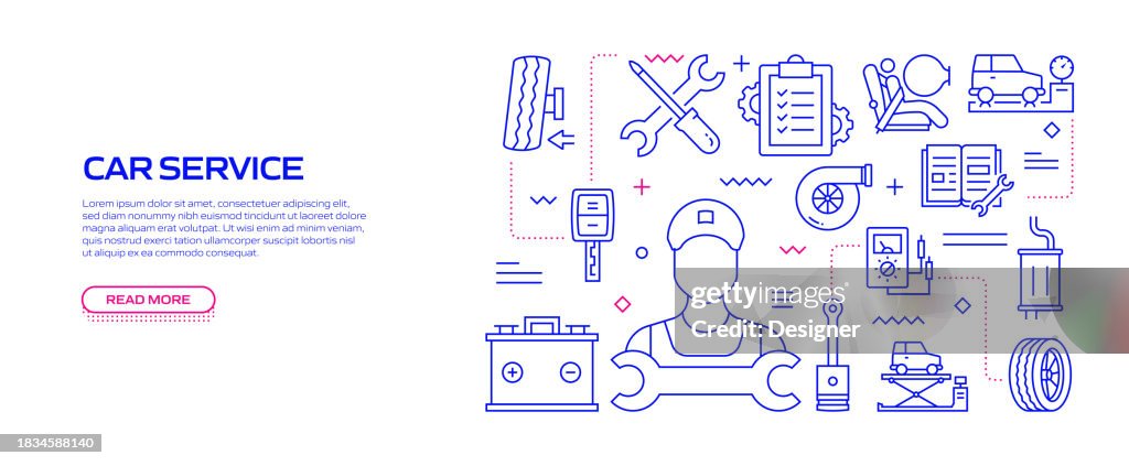 CAR SERVICE Related Banner Design for Web Page, Headline, Brochure, Annual Report and Book Cover