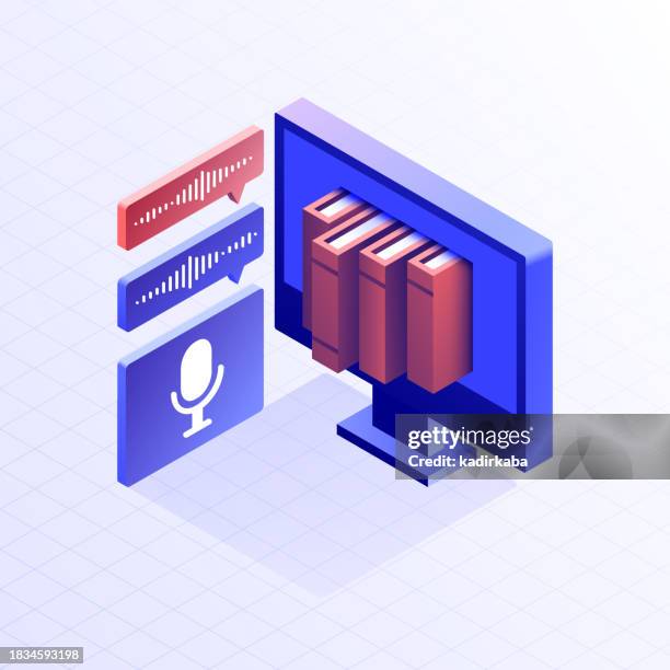 reading books online icon design, three dimensional and isometric drawing. online education, e-book, e-learning, e-reader, book. - electronic dictionary stock illustrations