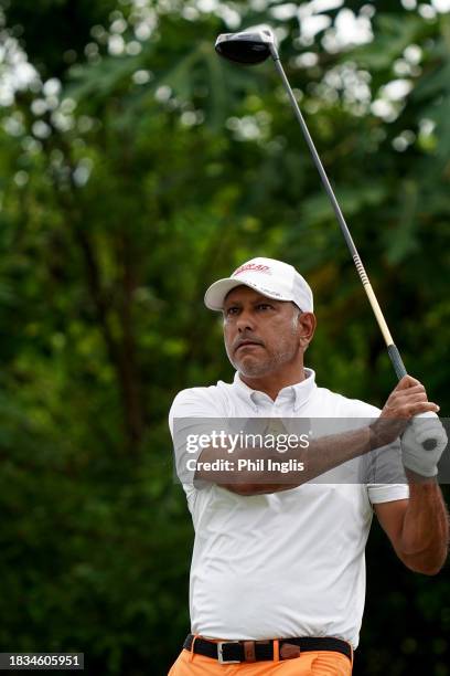 Jeev Milkha Singh of India in action during the ProAm prior to the MCB Tour Championship - Mauritius at Constance Belle Mare Plage on December 06,...
