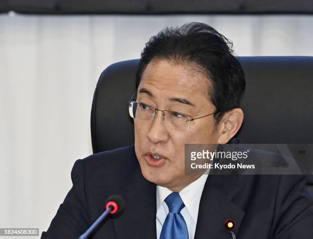 Japanese Prime Minister Fumio Kishida speaks at the third meeting of the International Group of Eminent Persons for a World without Nuclear Weapons...