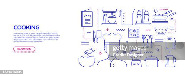cooking related banner design for web page, headline, brochure, annual report and book cover - cutting board stock illustrations
