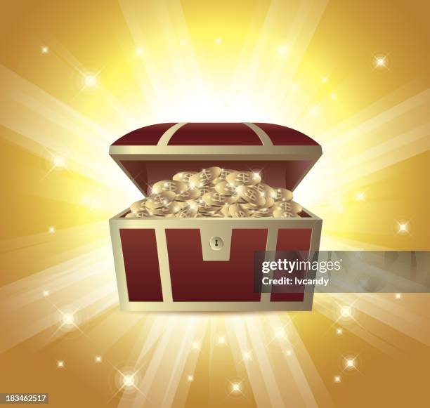 stockillustraties, clipart, cartoons en iconen met treasure chest - schatkist