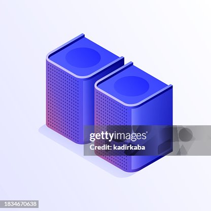 Computer Speaker icon design, three dimensional and isometric drawing. Computer Speaker icon design, three dimensional and isometric drawing.