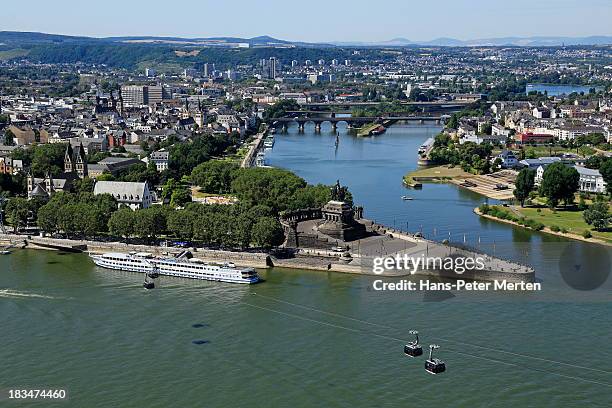 koblenz, deutsches eck, germany - moselle france ストックフォトと画像