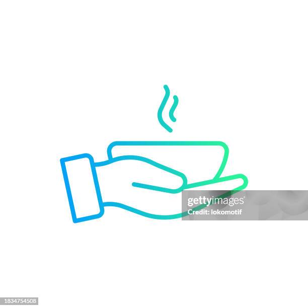 food insecurity gradient line icon. the icon is suitable for web design, mobile apps, ui, ux, and gui design. - soup kitchen stock illustrations